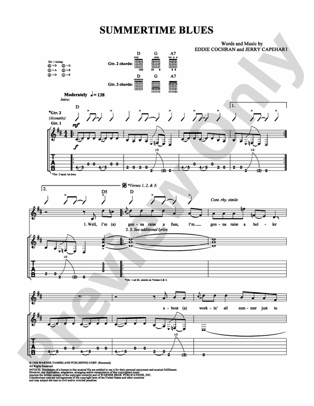 Summertime Blues - Guitar TAB (Digital Download)