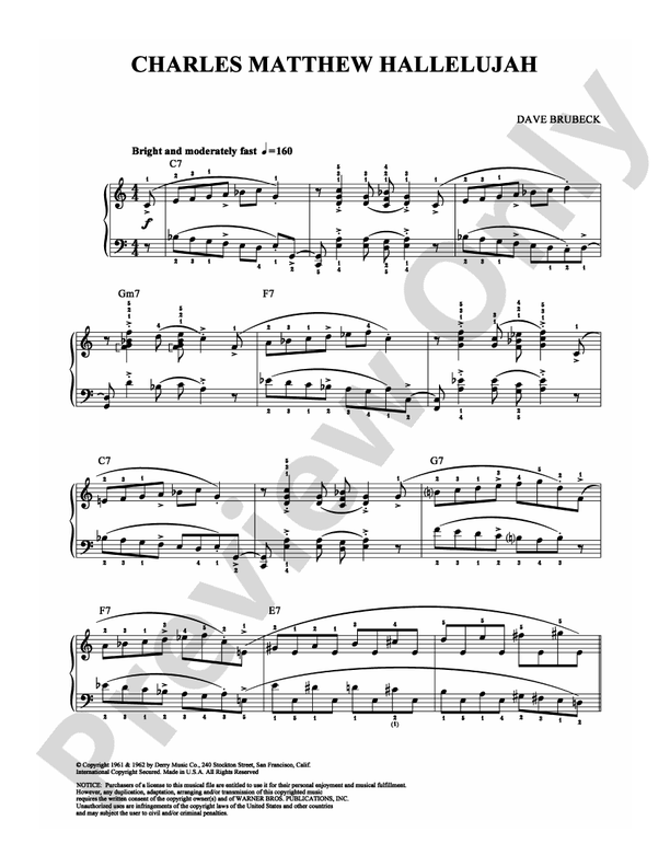 Charles Matthew Hallelujah - Piano (Digital Download)