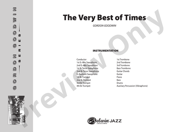 The Very Best of Times – Jazz Ensemble Conductor Score & Parts (Digital Download)