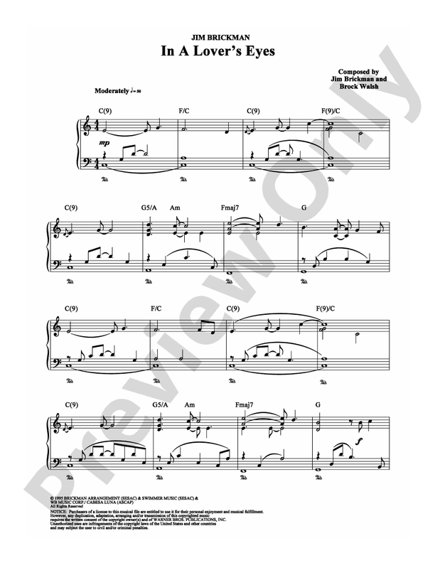 In A Lover's Eyes - Piano (Digital Download)