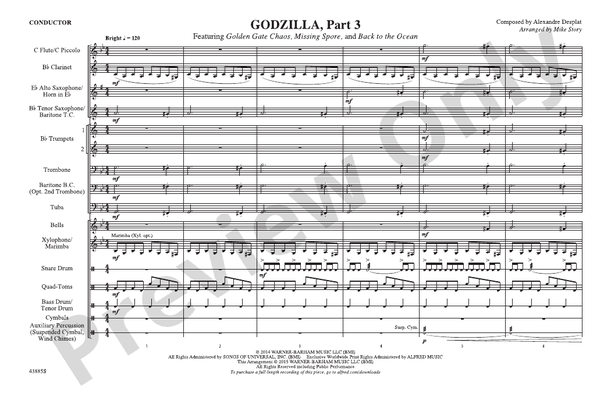 Godzilla, Part 3 – Marching Band Conductor Score & Parts (Digital Download)