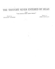 The Thought Never Entered My Head (from 'The House That Jack Built') - Vocal/Piano (Digital Download)