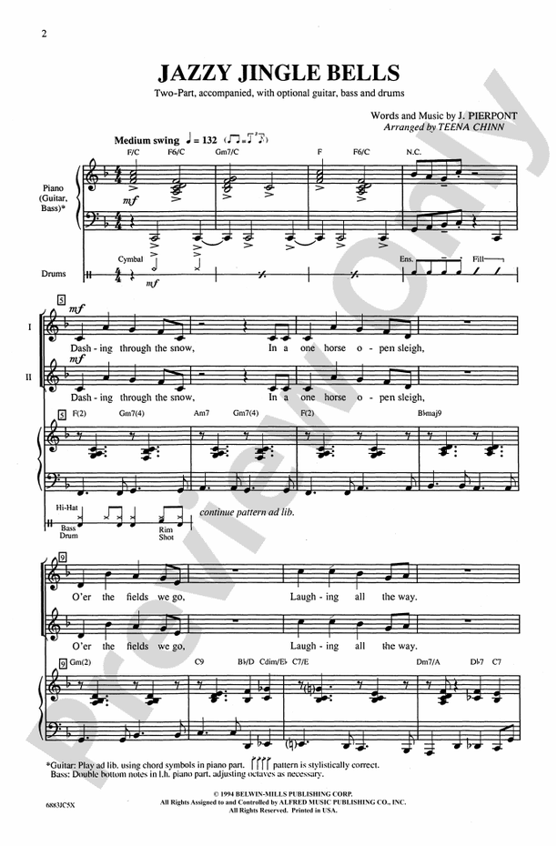 Jazzy Jingle Bells – 2-Part Choral Octavo (Digital Download)