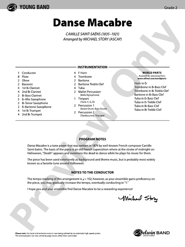 Danse Macabre - Concert Band Conductor Score & Parts (Digital Download)