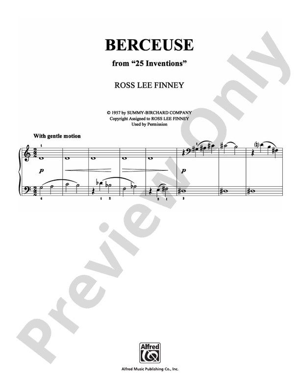 Finney - Berceuse - Piano (Digital Download)