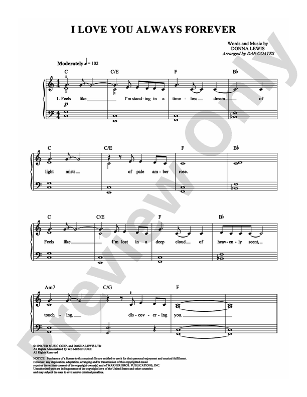 I Love You Always Forever - Arr. Dan Coates - Easy Piano (Digital Download)