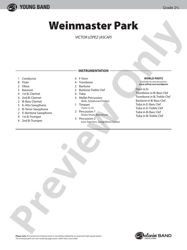 Weinmaster Park - Concert Band Conductor Score & Parts (Digital Download)