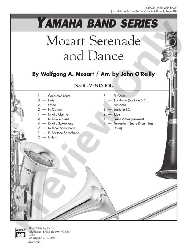 Mozart Serenade and Dance - Concert Band Conductor Score & Parts (Digital Download)