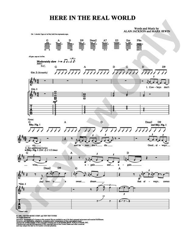 Here In The Real World - Guitar TAB (Digital Download)