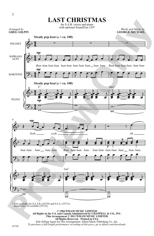 Last Christmas – SAB Choral Octavo (Digital Download)
