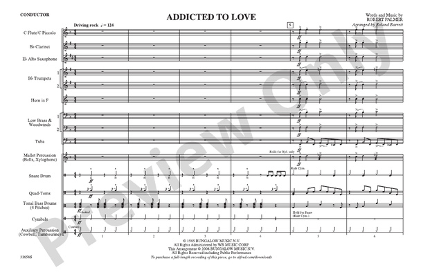 Addicted to Love – Marching Band Conductor Score & Parts (Digital Download)