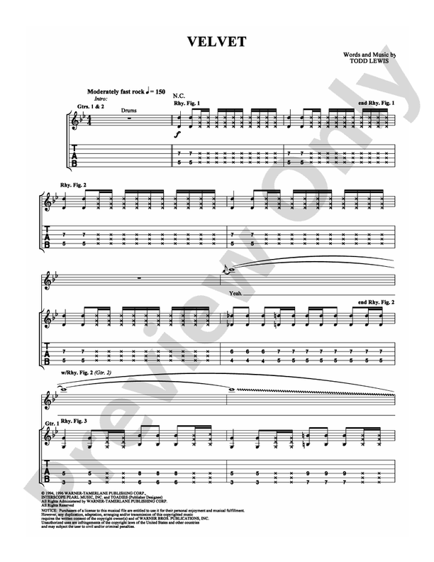 Velvet - Guitar TAB (Digital Download)
