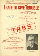 I Hate To Give Trouble (from 'Tabs') - Vocal/Piano (Digital Download)