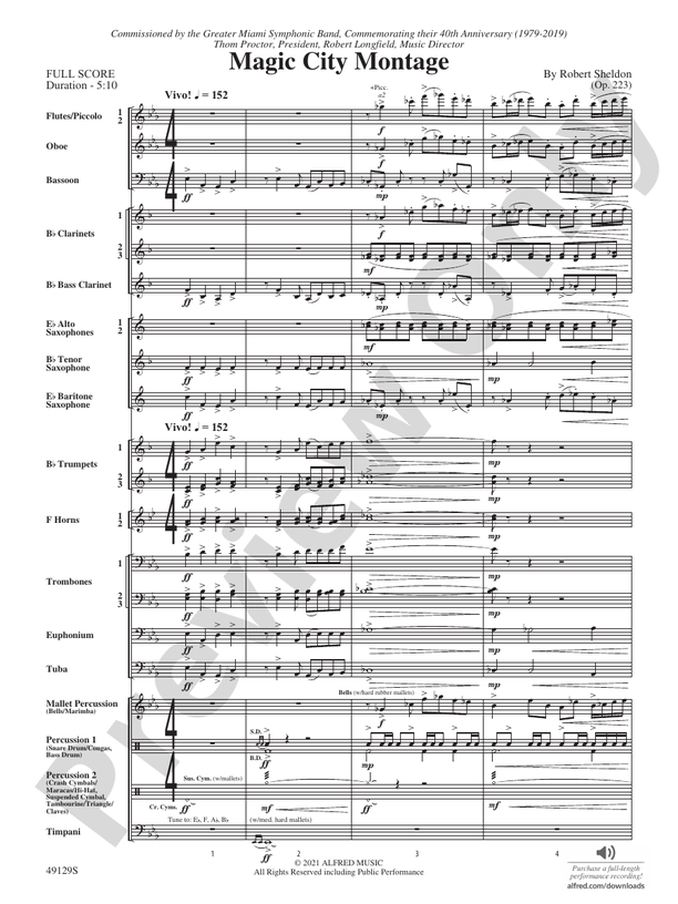 Magic City Montage - Concert Band Conductor Score & Parts (Digital Download)