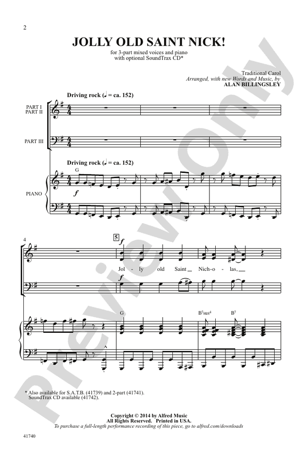 Jolly Old Saint Nick! – 3-Part Mixed Choral Octavo (Digital Download)