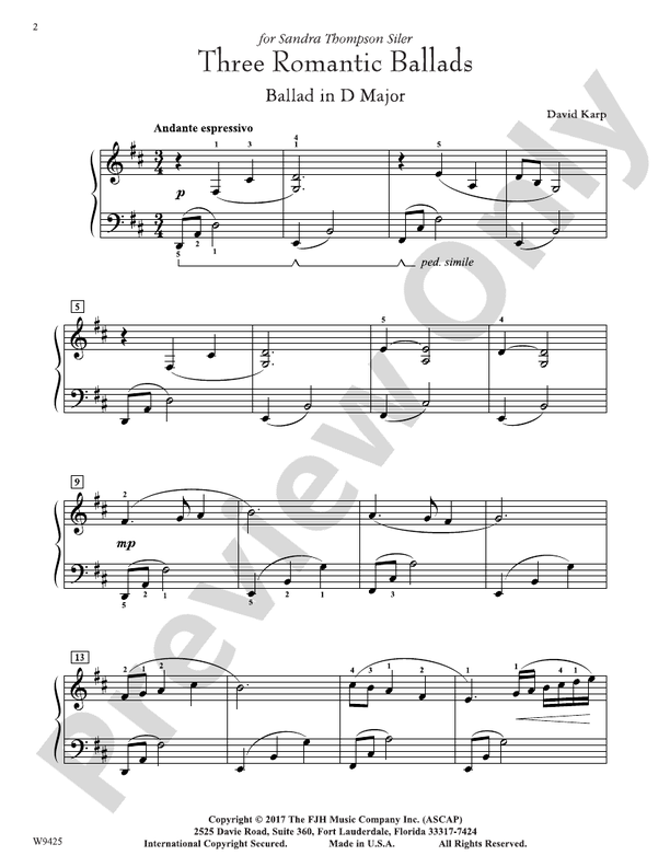 Three Romantic Ballads - Piano (Digital Download)