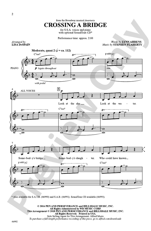 Crossing a Bridge – SSA Choral Octavo (Digital Download)
