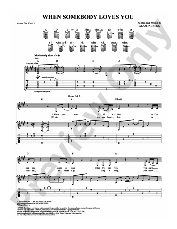 When Somebody Loves You - Guitar TAB (Digital Download)