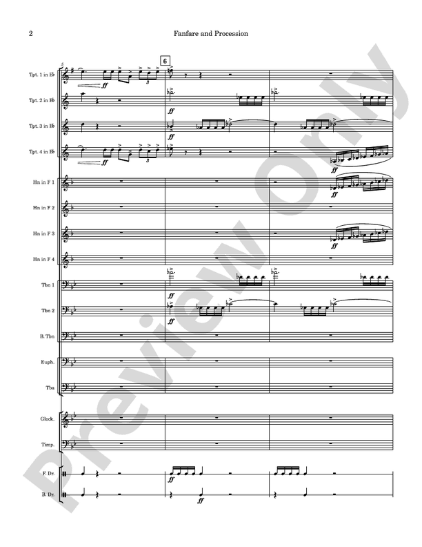 Fanfare and Procession - Concert Band Conductor Score & Parts (Digital Download)