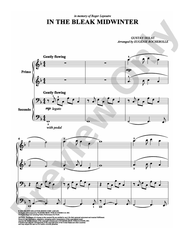 In the Bleak Midwinter - 1 Piano, 4 Hands (Digital Download)