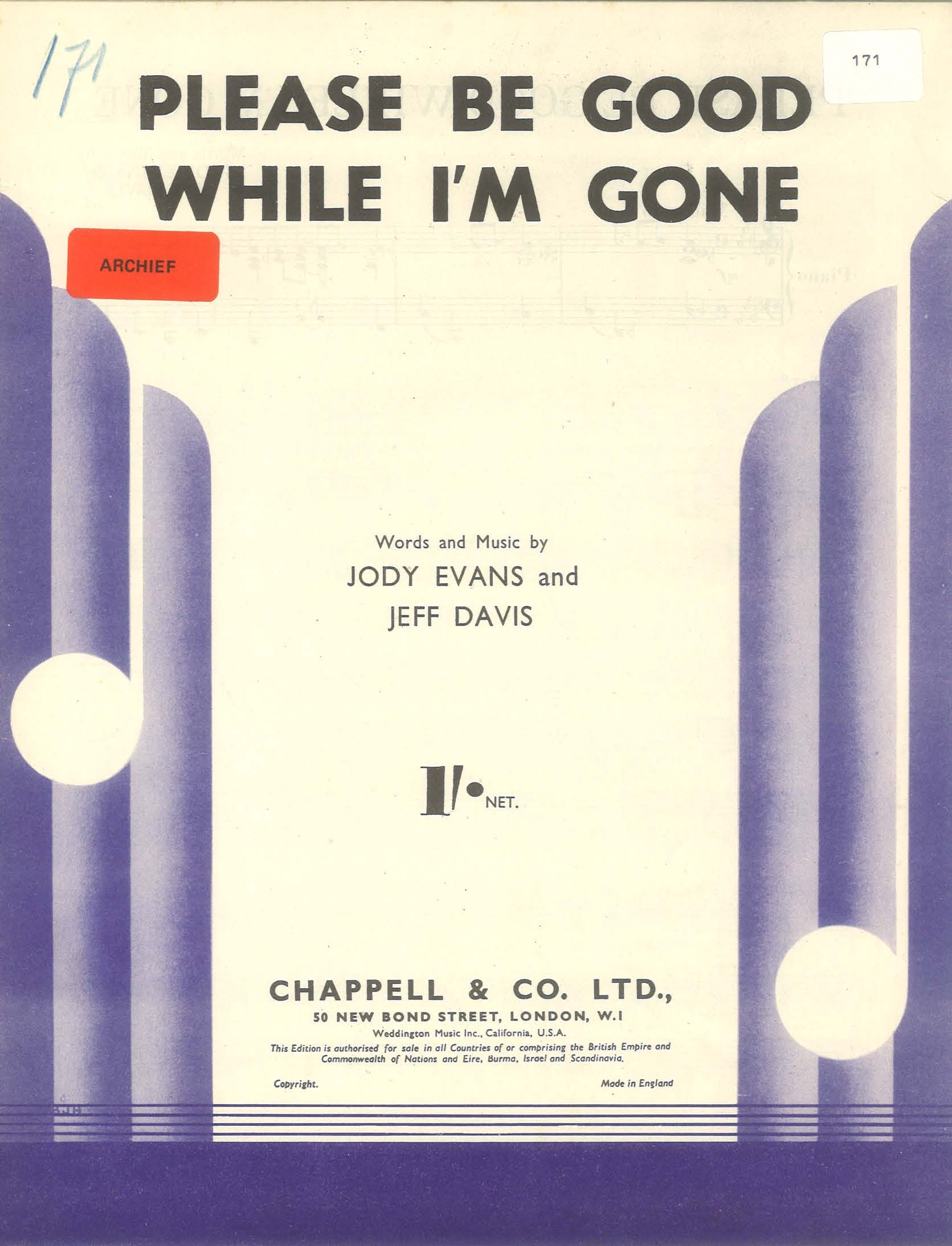 Please Be Good While I'm Gone - PVG (Digital Download)