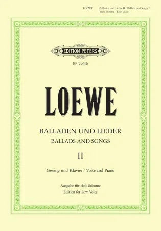 15 Ballads And Songs Vol. 2 - Classical Vocal Low Voice - Carl Loewe - Peters EP2961B
