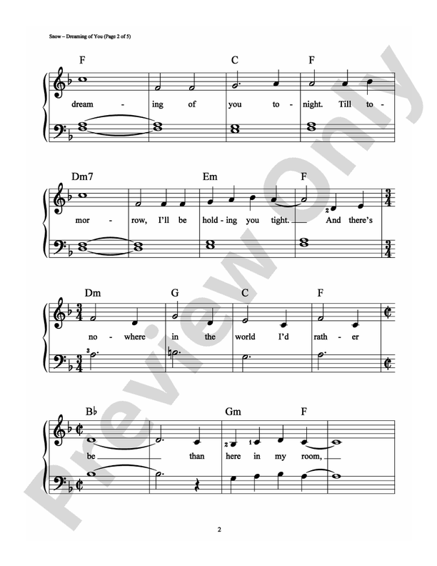 Dreaming of You - Arr. Richard Bradley - Easy Piano (Digital Download)