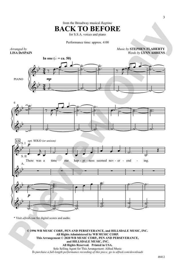 Back to Before – SSA Choral Octavo (Digital Download)