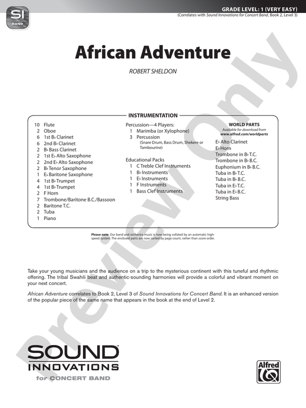 African Adventure - Concert Band Conductor Score & Parts (Digital Download)