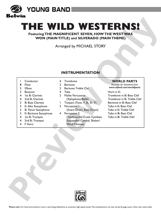 The Wild Westerns! - Concert Band Conductor Score & Parts (Digital Download)
