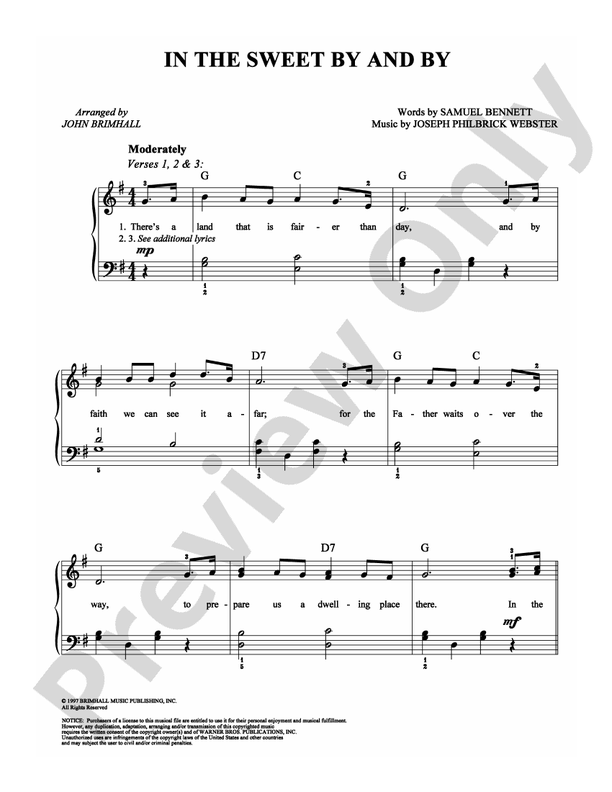 In The Sweet By And By - Arr. John Brimhall - Easy Piano (Digital Download)