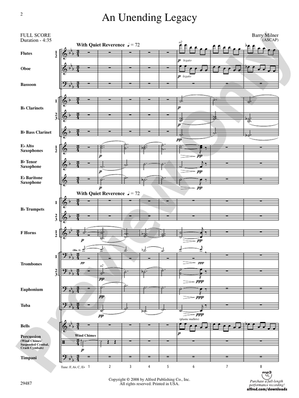 An Unending Legacy - Concert Band Conductor Score & Parts (Digital Download)
