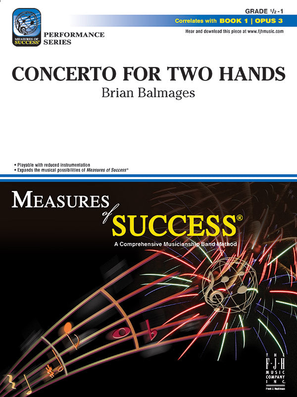 Concerto for Two Hands - Concert Band Conductor Score & Parts (Digital Download)