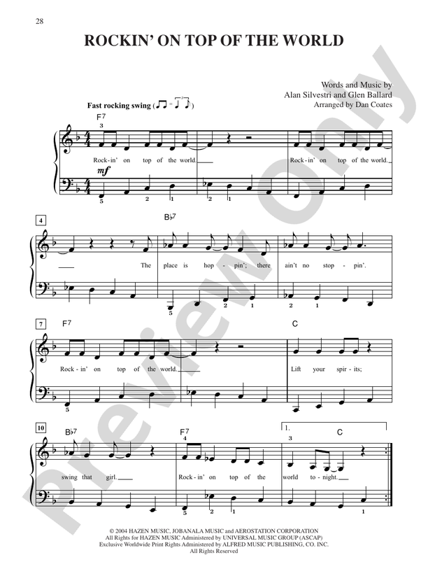 Rockin' On Top of the World (from "The Polar Express") - DSM-PS-0012893 - Easy Piano (Digital Download)