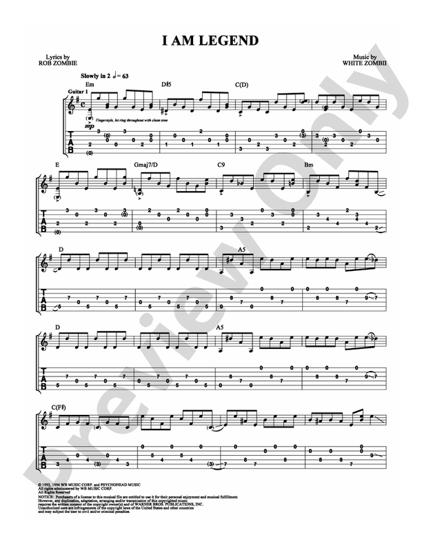 I Am Legend - Guitar TAB (Digital Download)