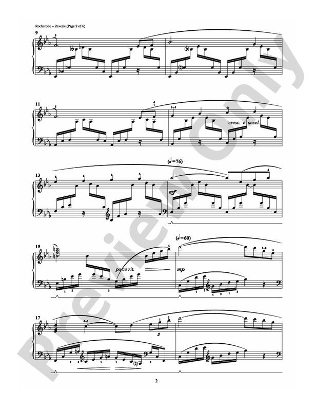 Rocherolle - Reverie - Piano (Digital Download)