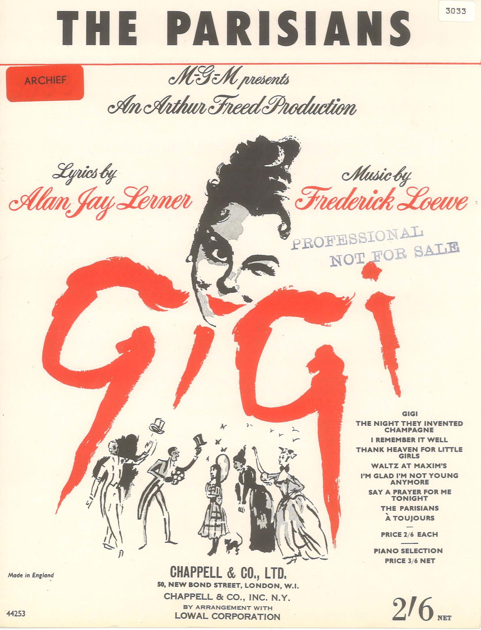 Parisians (from 'Gigi') - PVG (Digital Download)