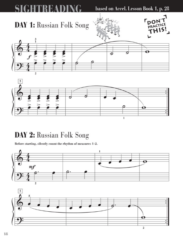 Accelerated Piano Adventures Sightreading Book 1 - Piano by Faber/Faber Hal Leonard 123496