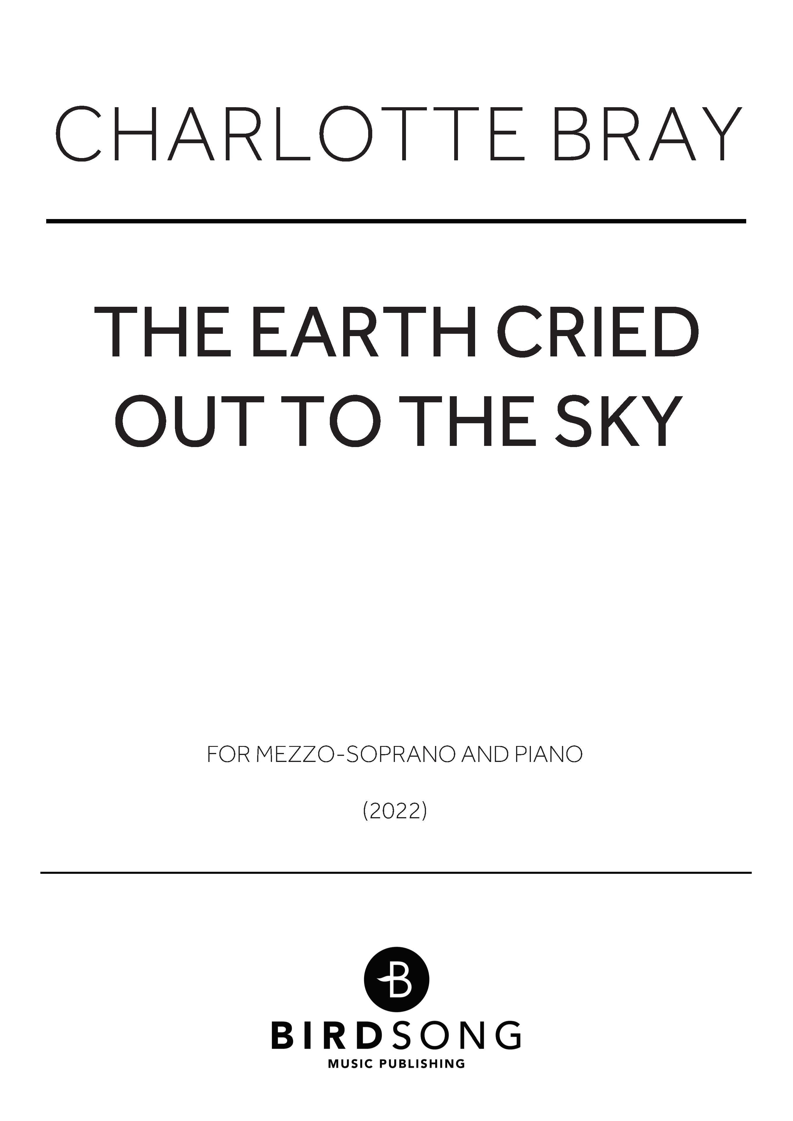 The Earth Cried Out to the Sky - Voice/Piano (Digital Download)
