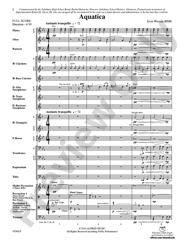 Aquatica - Concert Band Conductor Score & Parts (Digital Download)