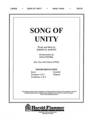 Song of Unity - Joseph M. Martin - Shawnee Press Score/Parts