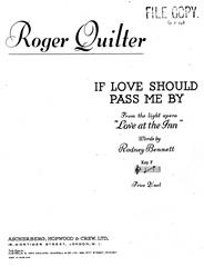 If Love Should Pass Me By (Archive) - Voice/Piano (Digital Download)