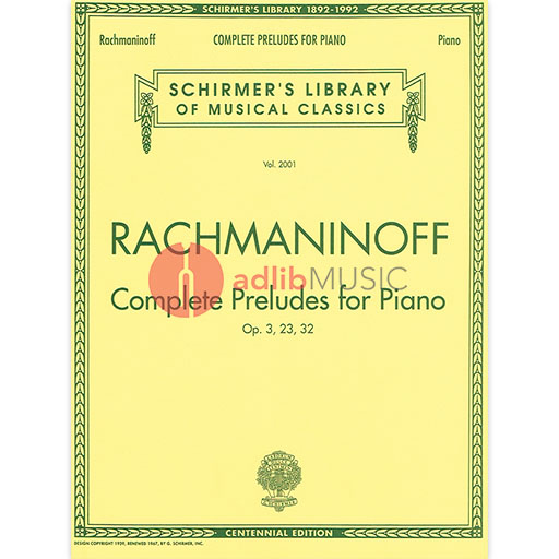 Rachmaninoff - Complete Preludes - Piano Schirmer 50481609