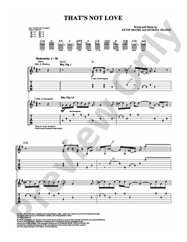 That's Not Love - Guitar TAB (Digital Download)