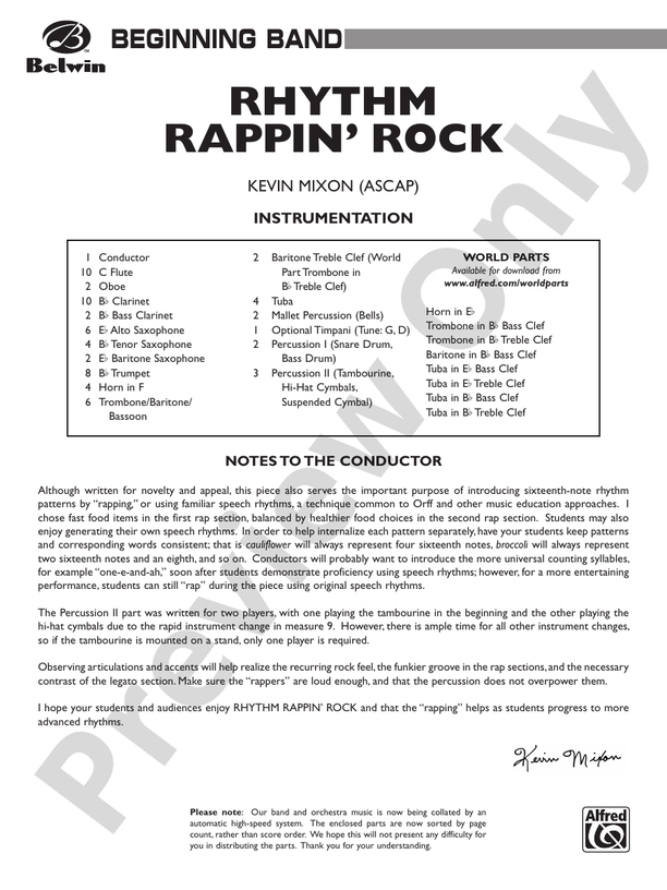 Rhythm Rappin' Rock - Concert Band Conductor Score & Parts (Digital Download)