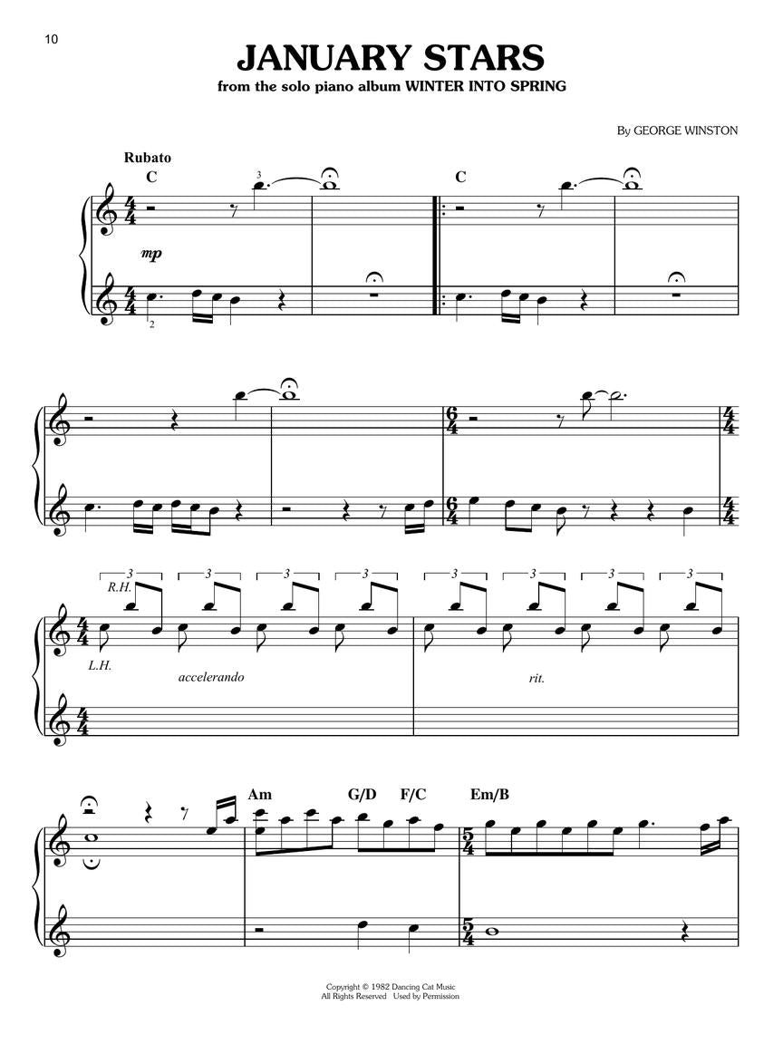 George Winston - Easy Piano Sheet Music Collection - Piano Solo Hal Leonard 299654