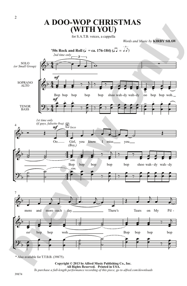 A Doo-Wop Christmas (With You) - SATB, a cappella Choral Octavo (Digital Download)