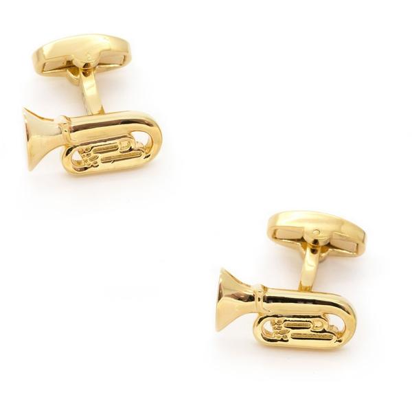Clinks Gold Tuba Cufflinks with Gift Box