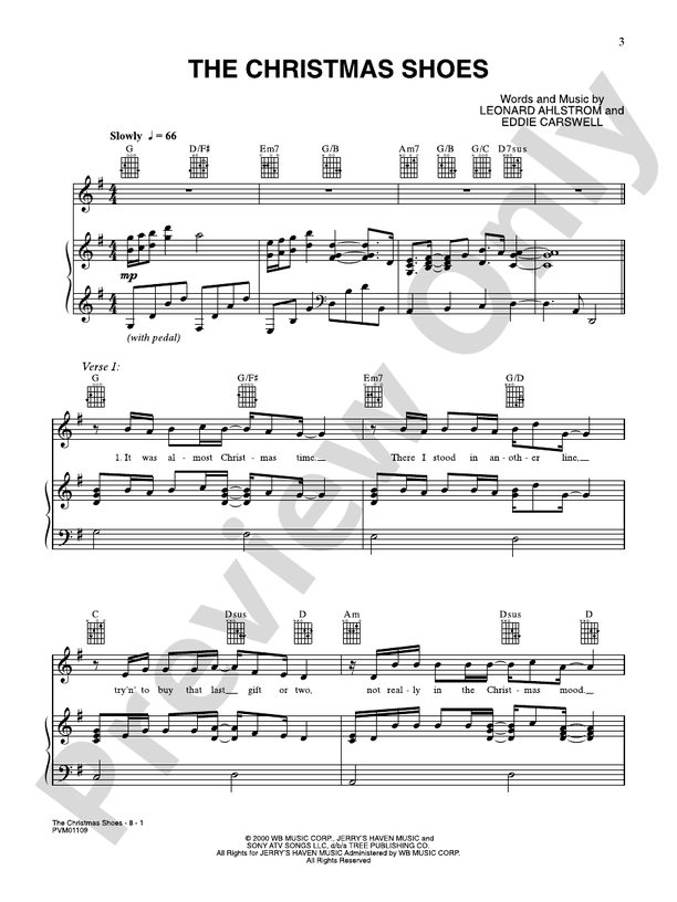 The Christmas Shoes - PVG - Newsong (Digital Download)