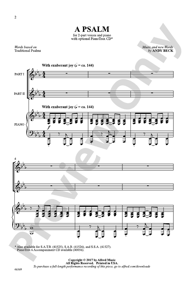 A Psalm - 2-Part Choral Octavo (Digital Download)